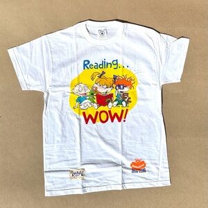 Vintage Rugrats Nickelodeon “Reading WOW” Graphic Tee Youth Large 90s